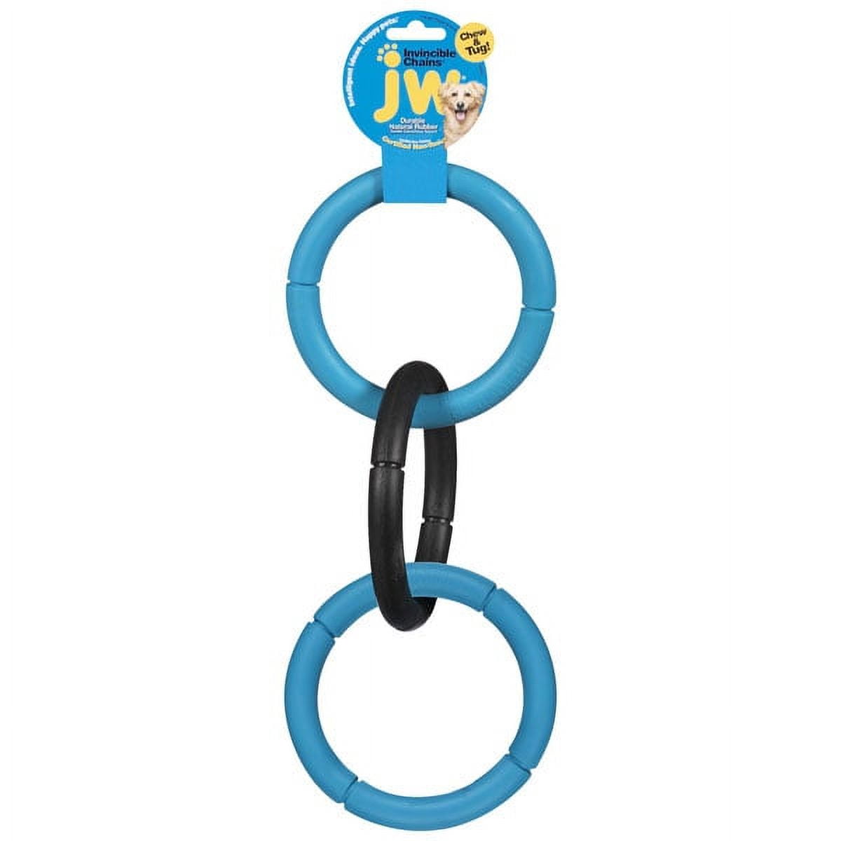 Invincible Chain Dog Toys Large Durable Rubber 3 Ring 17" Long XL Tough Dogs Toy