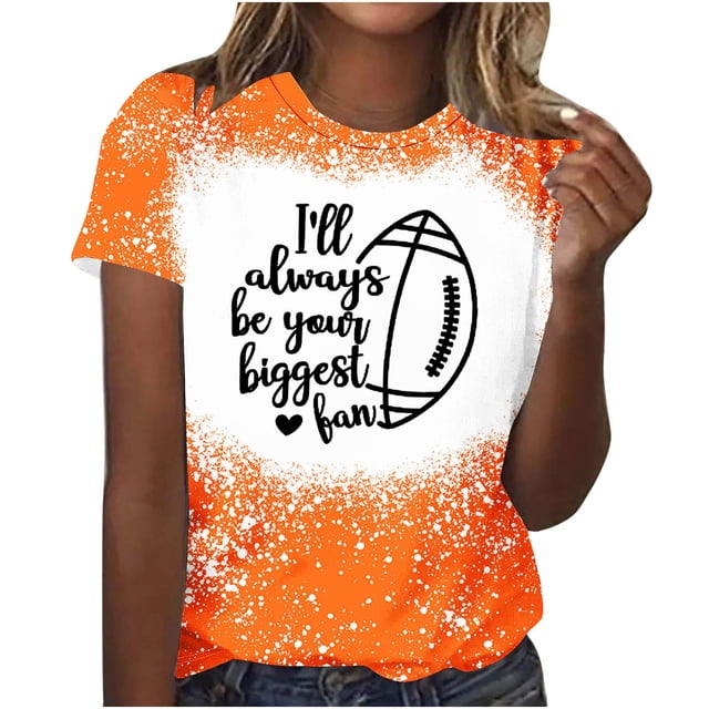 Camisas de Mujer Casual Impreso Cuello Redondo Manga Corta Superior, Blusa de Moda para Uso Diario Y de Fiesta