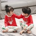 thumbnail image 3 of Pijamas de Navidad para niños y niñas, ropa de dormir de algodón, traje de dibujos animados, invierno, 2020, 3 of 4