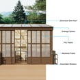 thumbnail image 2 of Mondawe 10x12 ft Wall Mounted Hardtop Gazebo Polycarbonate Roof Sunroom w/Detachable PVC Screen, Lockable Sliding Front and Side Doors,Lean to Gazebo for Porch, Patio, Lawns, 2 of 11