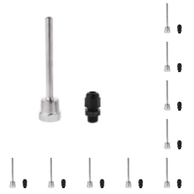 Eigraketly Kit de termopozo de temperatura con vástago de acero inoxidable para termopozo de vástago de elaboración y destilación 304 8x250 mm 304 8x250mm 10Conjunto