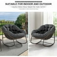 thumbnail image 5 of Tabaray Solid Print Rattan Indoor and Outdoor Adjustable Height Rocking Chair, Olive Green Velvet, 5 of 17
