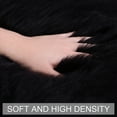 thumbnail image 5 of Unique Bargains Artificial Animal Wool Soft Faux Fur Sheepskin Plush Area Rug Black 2x2 Feet Round, 5 of 8