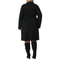 thumbnail image 4 of DARING DIVA Plus Size Faux Suede Trench Notch Lapel Long Sleeve Jacket 2X Black, 4 of 6