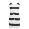 thumbnail image 6 of Beach Dresses for Women Casual Summer, Summer Dress for Women Casual Sleeveless V Neck Striped Color Block Midi Dress Drawstring Hide Belly Beach Dress with Pocket, 6 of 8