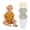 Yellow, variant on Ruyang 5 Piece Set for Baby Vertical Ribbed Short Sleeve Crew Neck Romper Infant Cotton One-Piece Bodysuits Toddler Clothes 0-12 M