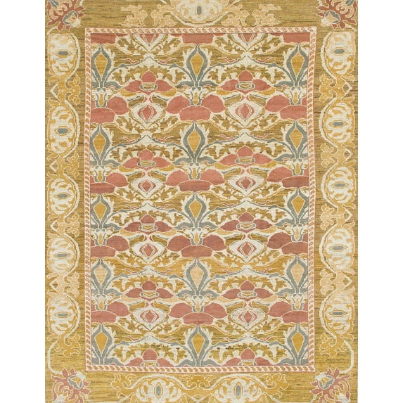 Ahgly Company Indoor Rectangle Abstract Orange Abstract Area Rugs, 7' x 9'