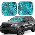 thumbnail image 1 of Balery Square Glass Mosaic Parasol para parabrisas de coche de 2 piezas | Parasol plegable para parabrisas delantero de coche para la mayoría de sedanes-Large, 1 of 6