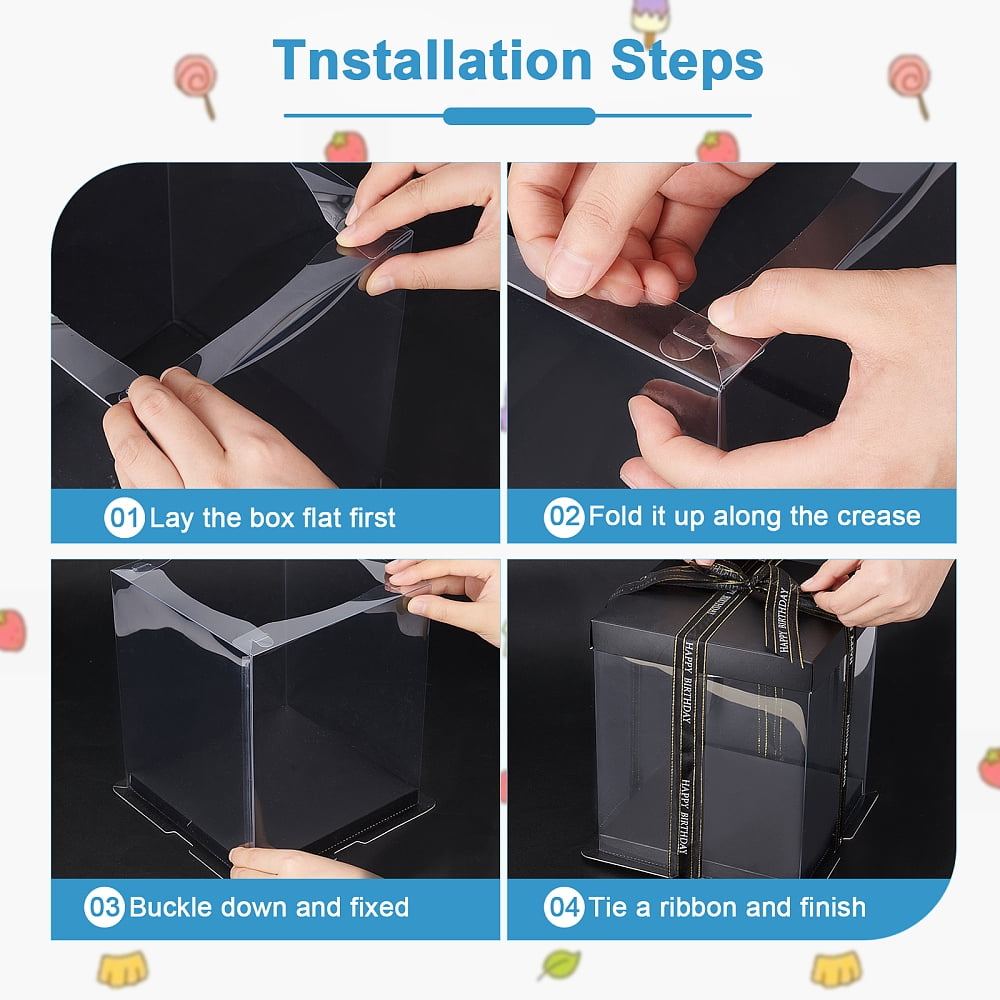 1 Bag DIY Cardboard Boxes with 1 Roll Polyester Ribbon Black Box: 17x17x20cm 9pcs Ribbon: 49.2yards(45m)/roll 1rollDIY