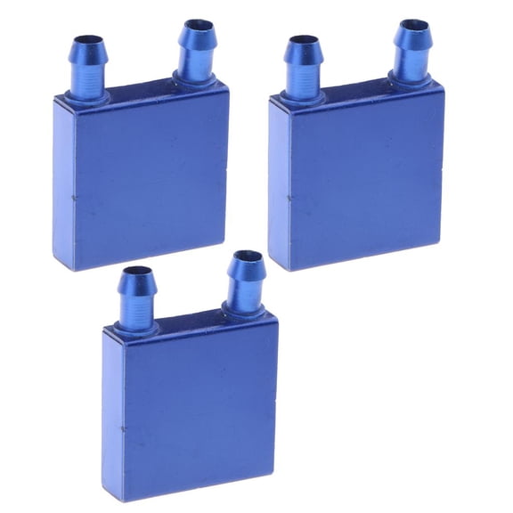 Pitycbo 3Piece Water Cooling Block Radiator Liquid Cooler Aluminum For Computers Blue