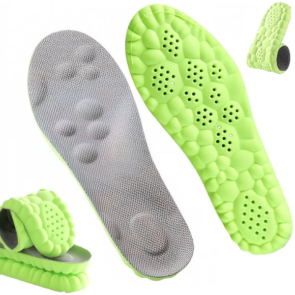 Plantillas Giwytey de espuma viscoelástica 4D con soporte de arco, verdes
