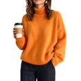 thumbnail image 2 of Women's Turtleneck Sweater Chunky Long Sleeve Knitted Pullover Trendy Fall Winter Basic Top, 2 of 4