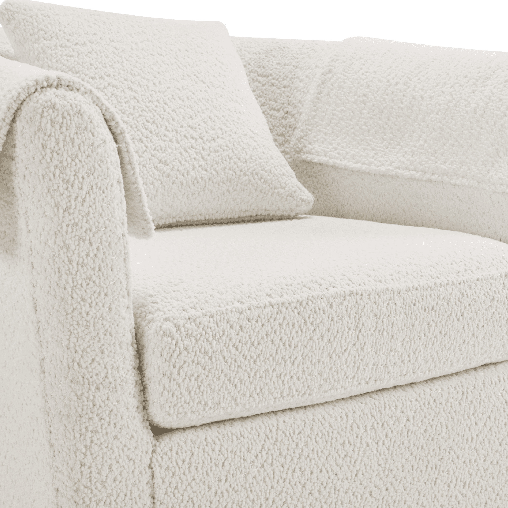 Aukfa Swivel Barrel Accent Chair with Ottoman, Upholstered Armchair Lounge Chair with Pillow & Armrest Covers,White