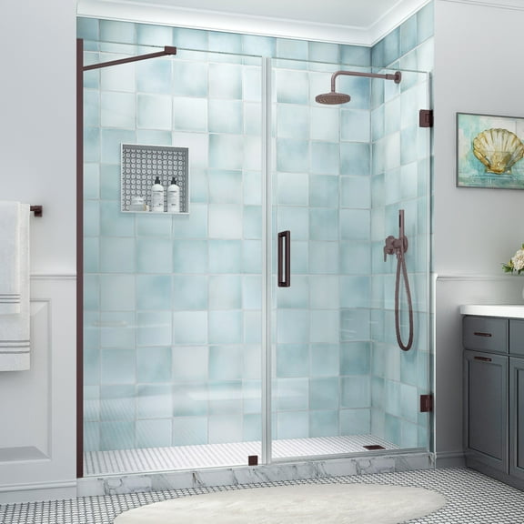 Aston Sdr965ez-753780 Belmore Xl 80" High X 75" Wide Hinged Frameless Shower Door - Bronze