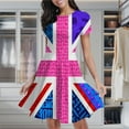 thumbnail image 2 of Colorful Patterned Union Jack Women's Classic Swing Skater Dress Casual Work Party Cocktail Dresses, 2 of 6