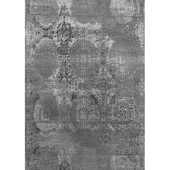 Ahgly Company Indoor Rectangle Oriental Gray Industrial Area Rugs, 2' x 3'