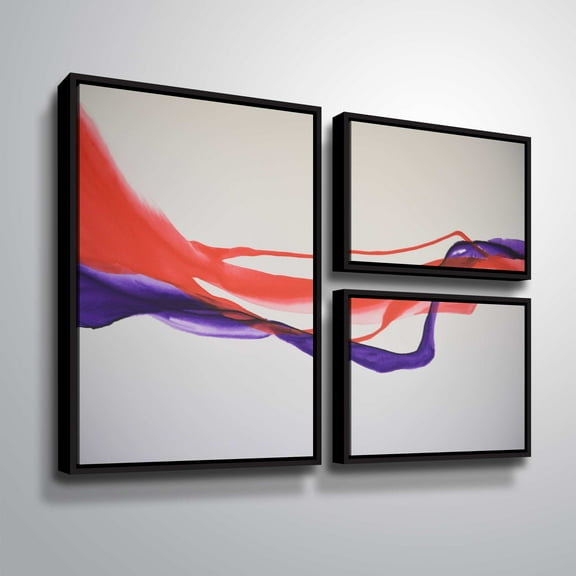 Artwall Unfolding, 3 Piece Floater Framed Canvas Flag Set by Patricia Coulter