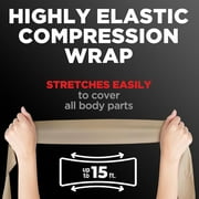 Premium Elastic Bandage Wrap - 4 Pack + 12 Extra Clips - Durable Compression Bandage (2X - 3 inch, 2X - 4 inch Rolls) Stretches up to 15ft in Length