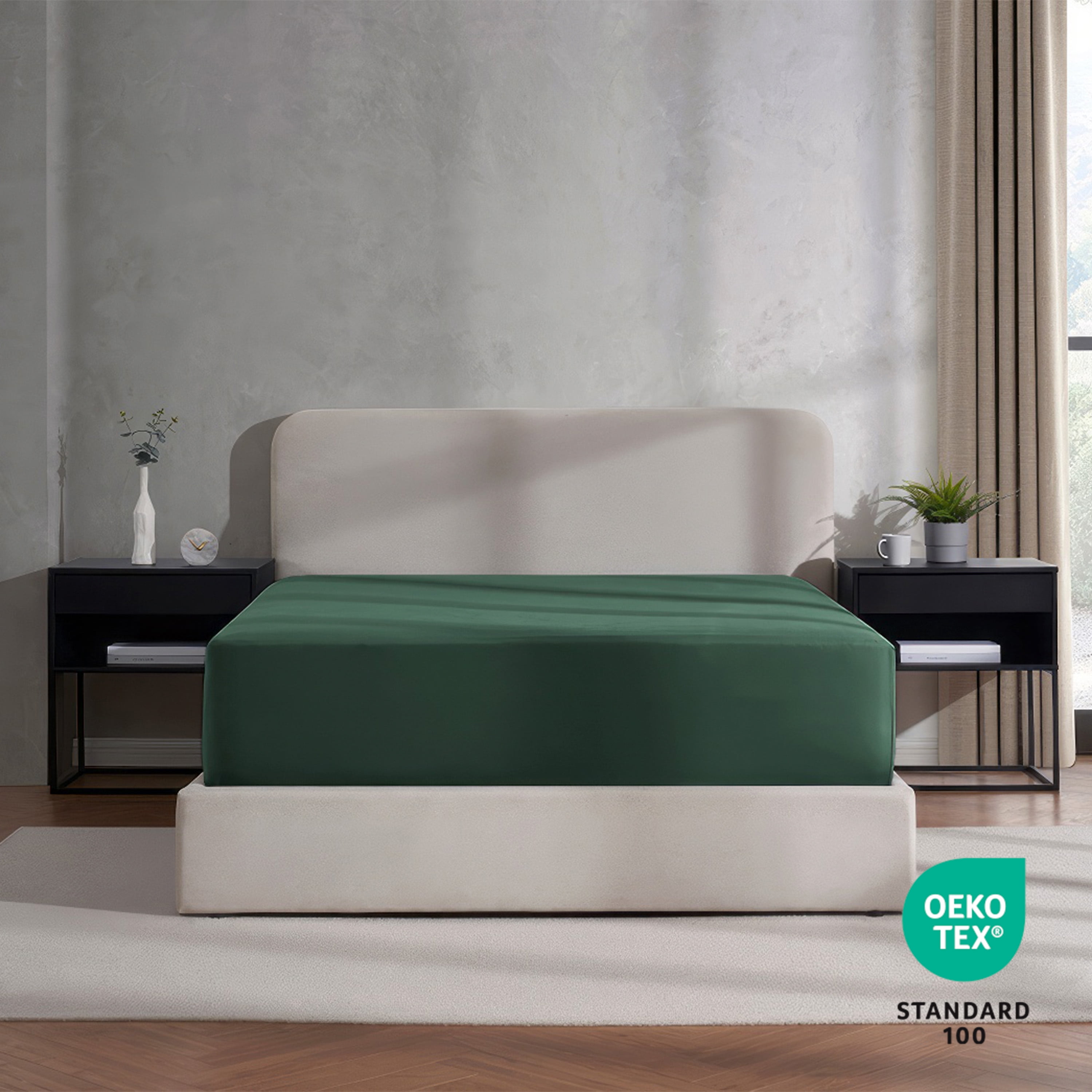 LammaLoe Extra Deep Pocket Full Size Fitted Sheet Only, Fits 18" to 24" Mattress, Soft Microfiber Fitted Bed Sheet, Hunter Green