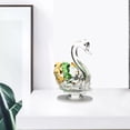thumbnail image 1 of Figuras de cisnes brillantes, decoración de escritorio, regalos, centro de mesa, estatuas, esculturas para cumpleaños, aniversario, mujeres, hombres, Verde amarillo Macarena estatua de resina de cisne, 1 of 8