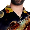 thumbnail image 5 of Crocodile Starry Sky Sunflower Men's Short Sleeve Button Down Beach Shirts, Casual Printed Summer Unisex Tops, 5 of 6