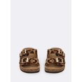 thumbnail image 3 of Vegan Leather Double Buckle flat Sandals, 3 of 4