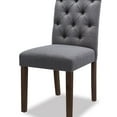 thumbnail image 6 of EOP Upholstered Dining Chairs Set of 4, Parsons Fabric Kitchen Chairs with Padded Seat, Button Tufted Armless Dining Side Chairs with Wood Legs, Gray, 6 of 9