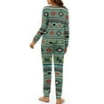 thumbnail image 3 of SCRAWLGOD Aztec Tribal Pajamas Womens Long Sleeve 2 Piece Sets for Women Sleepwear Size S Crewneck Women's Pj with Pockets Washable Ladies Jogger Pjs Set, 3 of 7