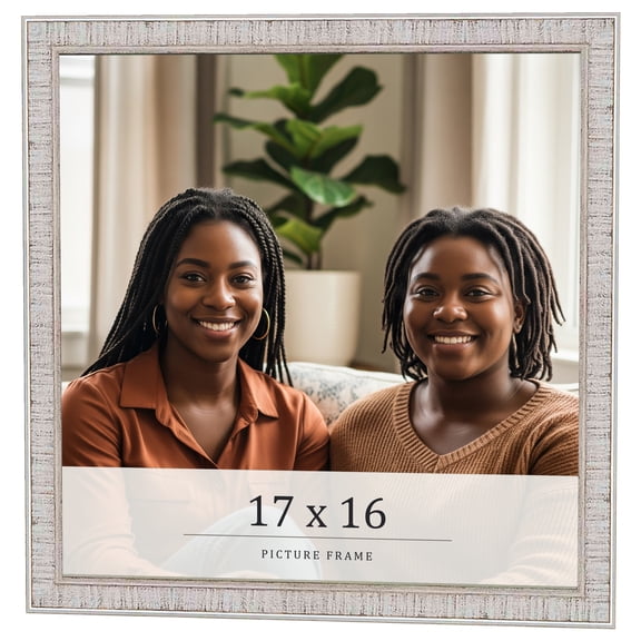 17x16 Frame White Real Wood Picture Frame Width 0.75 inches | Interior Frame Depth 0.5 inches |
