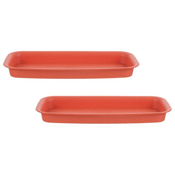 GETAJGHSD 2-Pack Rectangular Plastic Plant Saucers Drip Trays for Flower Pots, Protect Floors and Catch Water Spills