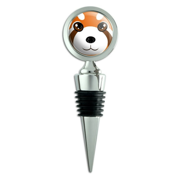 Red Panda Face Wine Bottle Stopper