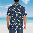 thumbnail image 4 of Fuzoiu Lemons And Chili Print Hawaiian Shirt for Men, Summer Beach Casual Short Sleeve Button Down Shirts, Men’s Beach Summer Shirts with Pocket,Large, 4 of 7