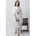 thumbnail image 4 of Rajnandini Women's Pure Cotton Hand Work Kurta Set With Dupatta (JOPLJPR818-S_Off-White_S), 4 of 5