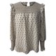 thumbnail image 4 of Blusa informal de gasa con lunares y manga farol con volantes y cuello redondo para mujer Fridja  ghj987+1523, 4 of 5