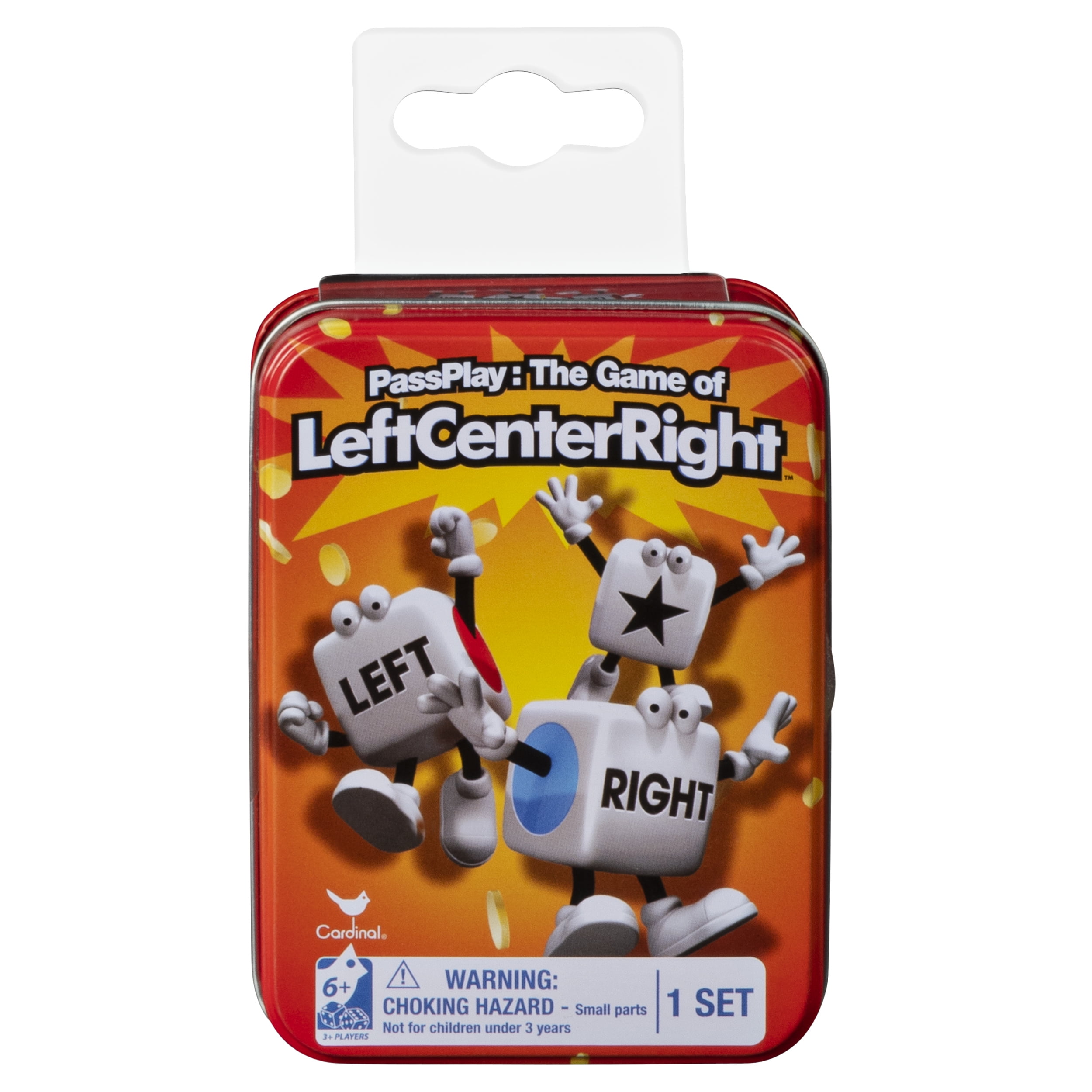 Party LCR Game Left Center Right Dice Toys with Sealed Tube Case Chips Dice Fun 