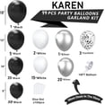 thumbnail image 2 of Globos Negros Metálicos,Globos Latex y Confeti Plateado (Plata) Negros Blancos,99 Piezas Kit de Globos de Fiesta,Globos Decoración adornos fiesta de cumpleaños, Despedida soltera, Baby Shower, 2 of 10