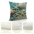 thumbnail image 4 of Creowell Throw Pillow Covers Starfish and Seashell Summer Beach in Sea Water Time Caribbean Decor Pillow Cases Home Decorative Square Pillowcases White, 4 of 5