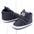 thumbnail image 4 of Baby Girls Boys Canvas Shoes Infant First Walker Soft Sole High-Top Ankle Sneakers Newborn Crib Shoes 0-6 Months, 4 of 5