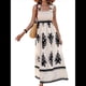 thumbnail image 3 of Vestido Bohemio con Cuello Cuadrado para Mujer, Informal, para y Verano, para Vacaciones en la Playa 2025 y Negro XL, 3 of 9