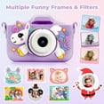 thumbnail image 3 of PayUSD Kids Camera Selfie Video Unicorn Christmas Birthday Gifts 1080P HD Digital for Boys Girls Age 3-12 Gifts Toys for 3 4 5 6 7 8 9 Years Old with 32GB SD Card Purple, 3 of 6