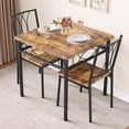 thumbnail image 1 of 3-piece small dining mesa set para 2 square mesa con 2 forrado sillas ideal para para small spaces in kitchens y apartments, 1 of 7