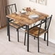 thumbnail image 1 of 3 - piece small dining mesa set para 2: square mesa con 2 forrado sillas, ideal para para small spaces in kitchens y apartments, 1 of 8