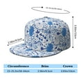thumbnail image 5 of Floral Snapback Hat for Men Women, Adjustable Baseball Cap with Watercolor Flower Pattern, Flat Brim Breathable Flat Brim Back Hip Hop Style Cap, 5 of 8