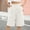 White, variant on Kojanyu Women's 100% Cotton Elastic Waist Shorts Casual Loose Fit Wide Leg Lounge Shorts with Pockets Summer Beach Vacation Shorts