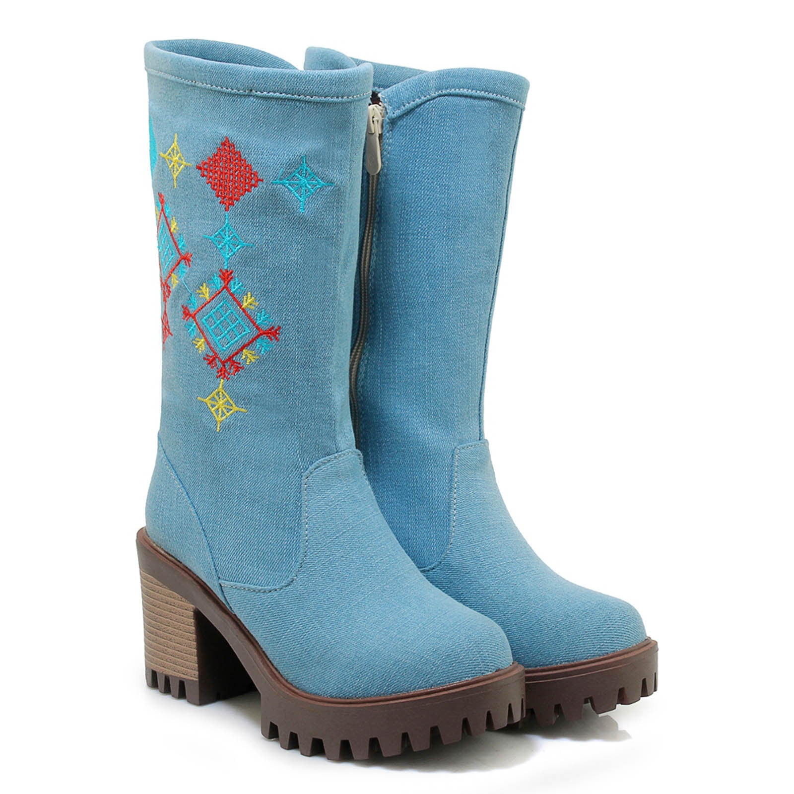Summer Saving Clearance AXXD Mid-Calf Boots, Ladies Cowboy Boots Slip On Shoes Women Christmas Over-the-Knee 2024 Fall Boots For Women 2024 Comfort Boots For Clearence