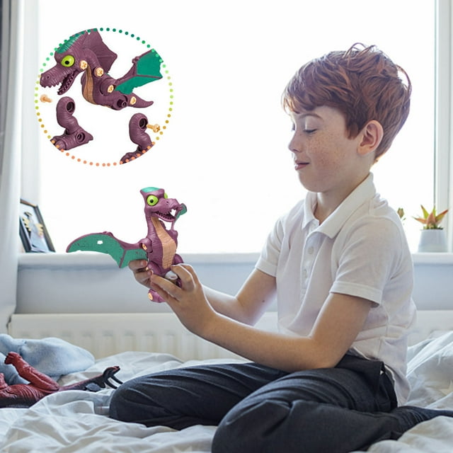 WLOELOEW D Dinosaur Toy Model, Manual Detachable Nut Combination, Four Dinosaur Combinations Such As , Educational Toys For Children