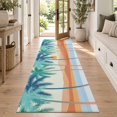 Bohemian Summer Beach Runner Rug 2'x6', Mount Coconut Tree Sun Abstract ...