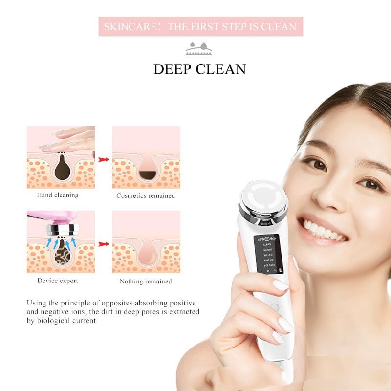 Advanced Facial Massager with Red and Blue Light Therapy for Skin Rejuvenation and Cleansing