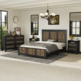 thumbnail image 2 of FFZ 4-Pieces Bedroom Sets Queen Size Farmhouse Platform Bed Storage Nightstand Dresser Black, 2 of 14
