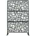 thumbnail image 5 of Outdoor & Indoor Privacy Screen Metal Privacy Screen 76" H×48" W, Freestanding Decorative Privacy Screen for Deck Balcony Patio, Privacy Fence Panels for Outside Lawn Garden PS114 BLACK, LIGHT, 5 of 9